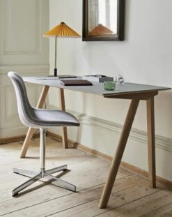 Hay CPH 90 Desk, Waterbased Lacquered Oak/Grey Linoleum -Maze Furni Shop hay cph 90 desk waterbased lacquered oak 7
