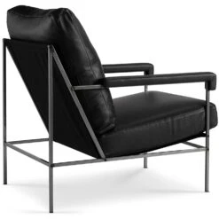 Seventy Five Armchair Leather, Black / Black Canvas -Maze Furni Shop jonas ihreborn seventy five armchair 3