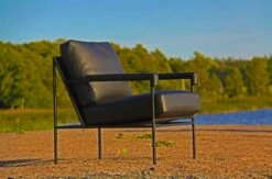 Seventy Five Armchair Leather, Black Edition -Maze Furni Shop jonas ihreborn seventy five armchair leather black edition 4