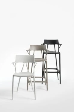 Kartell A.I. Bar Stool Recycled 75 Cm, Black -Maze Furni Shop kartell ai bar stool recycled 11