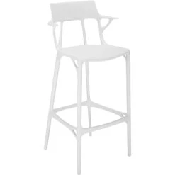 Kartell A.I. Bar Stool Recycled 75 Cm, White -Maze Furni Shop kartell ai bar stool recycled 4