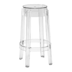 Kartell Charles Ghost Bar Stool 65 Cm, Crystal