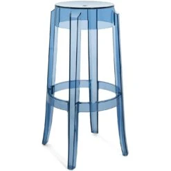 Kartell Charles Ghost Bar Stool 75 Cm, Powder Blue