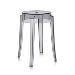 Kartell Charles Ghost Stool, Dark Grey