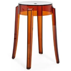 Kartell Charles Ghost Stool, Amber