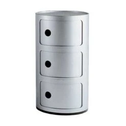 Kartell Componibili Modular System 3 Compartments, Silver
