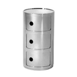Kartell Componibili Modular System 3 Compartments, Chrome
