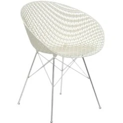 Kartell Smatrik Chair, White / Chrome