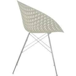 Kartell Smatrik Chair, White / Chrome -Maze Furni Shop kartell smatrik chair 3