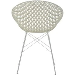 Kartell Smatrik Chair, White / Chrome -Maze Furni Shop kartell smatrik chair 4