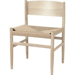 Mater Nestor Chair, Matte Lacquered Oak / Paper String