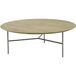 Tribeca Coffee Table Lacquered Oak / Satin Chromed Steel, 110 Cm
