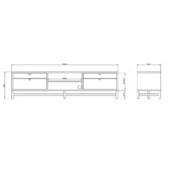 Falsterbo Bench 180 Cm 4 Drawers, White Lacquer -Maze Furni Shop mavis falsterbo bench 180 cm 4 drawers 1