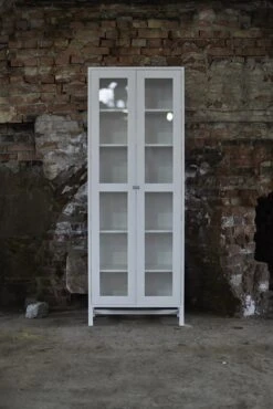 Falsterbo Cabinet 190 Cm Glass Doors, White -Maze Furni Shop mavis falsterbo cabinet 190 cm 3