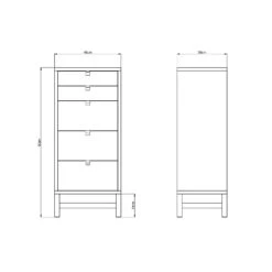 Falsterbo Chest Of Drawers Small, 5 Drawers, White Lacquer 5 Falsterbo Chest Of Drawers Small, 5 Drawers, White Lacquer -Maze Furni Shop mavis falsterbo chest of drawers small 5 drawers white lacquer 2