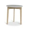 Höllviken Side Table Ø45x50 Cm, White Pigmented Oak/Carrara Marble