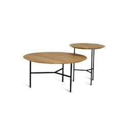 Tribeca Coffee Table Lacquered Oak / Black, 80 Cm -Maze Furni Shop mavis tribeca table lacquered oak black 1