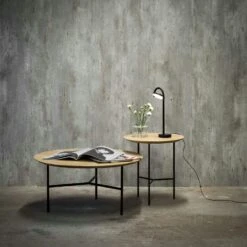 Tribeca Coffee Table Lacquered Oak / Black, 80 Cm -Maze Furni Shop mavis tribeca table lacquered oak black 11