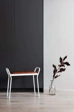 Maze Anyone Stool, White/Vintage Cognac -Maze Furni Shop maze anyone stool 10