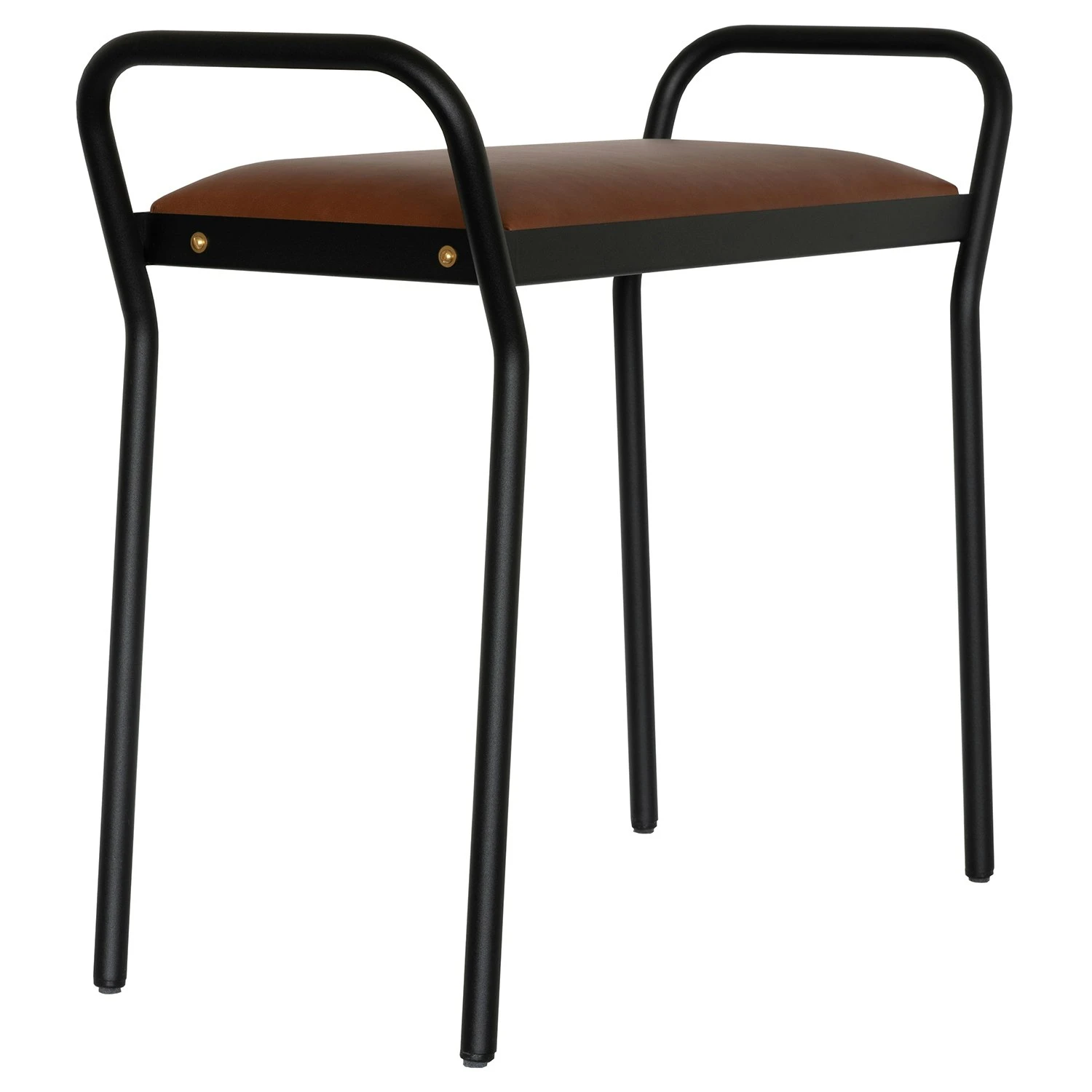 Maze Anyone Stool, Black/Vintage Cognac 2 Maze Anyone Stool, Black/Vintage Cognac - Image 2