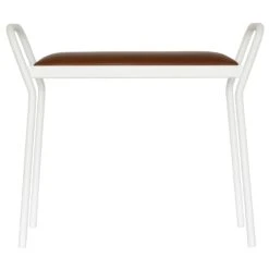 Maze Anyone Stool, White/Vintage Cognac