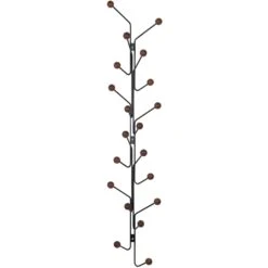 Maze Bill Coat Rack Vertical, Black / Walnut Brown