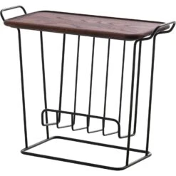 Maze Minnie Mae Wood Side Table, Black / Dark Stained Ash