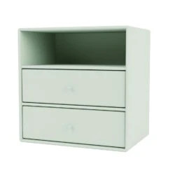 MONTANA Mini 1006 Shelf With Two Drawers, Mist Green