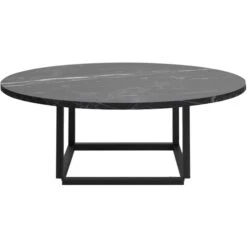 New Works Florence Coffee Table 90 Cm, Black Marble / Black
