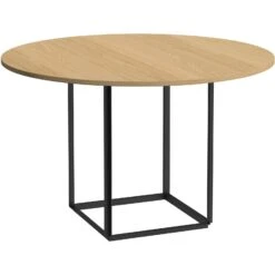 New Works Florence Dining Table 120 Cm, Natural Oak / Black