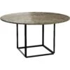 New Works Florence Dining Table 145 Cm, Grey Marble / Black