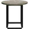 New Works Florence Side Table 50 Cm, Grey Marble / Black