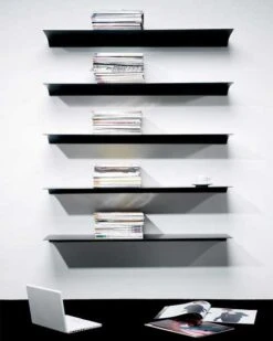 Exilis Basic 18x118 Wall Shelf, Aluminium -Maze Furni Shop nonuform exilis basic 18x118 wall shelf 2 1