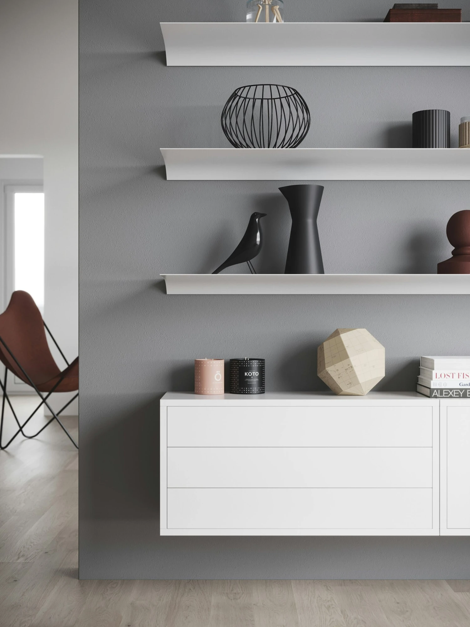 Exilis Basic 28x118 Wall Shelf, White 3 Exilis Basic 28x118 Wall Shelf, White - Image 3