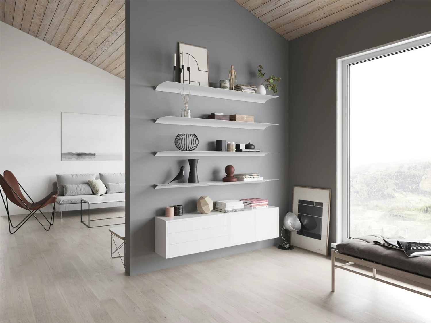 Exilis Basic 28x118 Wall Shelf, White 4 Exilis Basic 28x118 Wall Shelf, White - Image 4