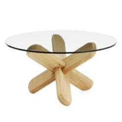 Normann Copenhagen Ding Table, Clear Glass/Oak
