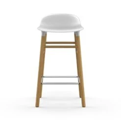 Normann Copenhagen Form Bar Stool Oak Base, 65cm, White