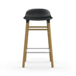 Normann Copenhagen Form Bar Stool Oak Base, 65cm, Black