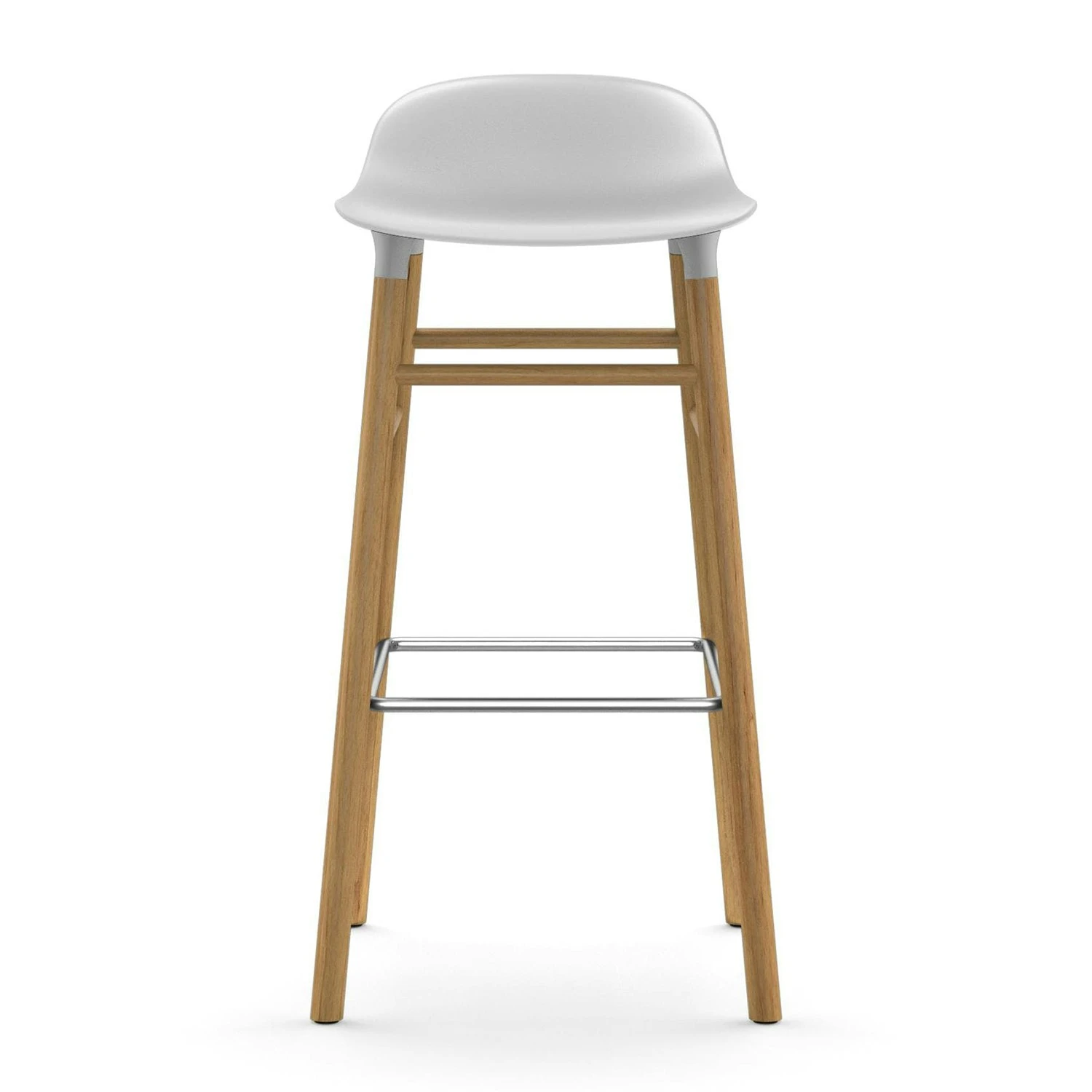 Normann Copenhagen Form Bar Stool Oak Base, 75cm, White 1 Normann Copenhagen Form Bar Stool Oak Base, 75cm, White