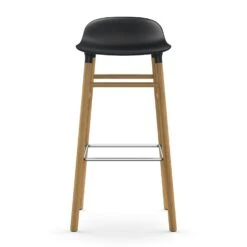 Normann Copenhagen Form Bar Stool Oak Base, 75cm, Black