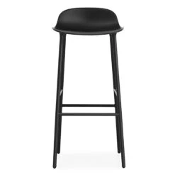 Normann Copenhagen Form Bar Stool Steel Base, 75cm, Black