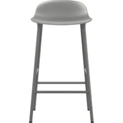 Normann Copenhagen Form Bar Stool Steel Base, 65cm, Grey