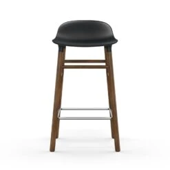 Normann Copenhagen Form Bar Stool Walnut Base, 65cm, Black