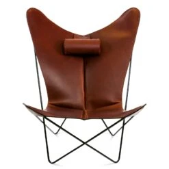 OX Denmarq KS Armchair, Black Base, Cognac Leather
