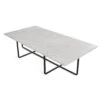 OX Denmarq Ninety Coffee Table 120x60x40, Black Base, White Marble