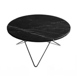 OX Denmarq O Coffee Table Ø80 Cm, Black Frame/Black Marble