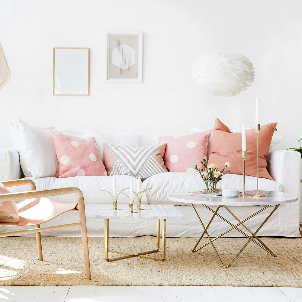 OX Denmarq O Coffee Table Ø80 Cm, Brass Frame/Green Marble 2 OX Denmarq O Coffee Table Ø80 Cm, Brass Frame/Green Marble - Image 2