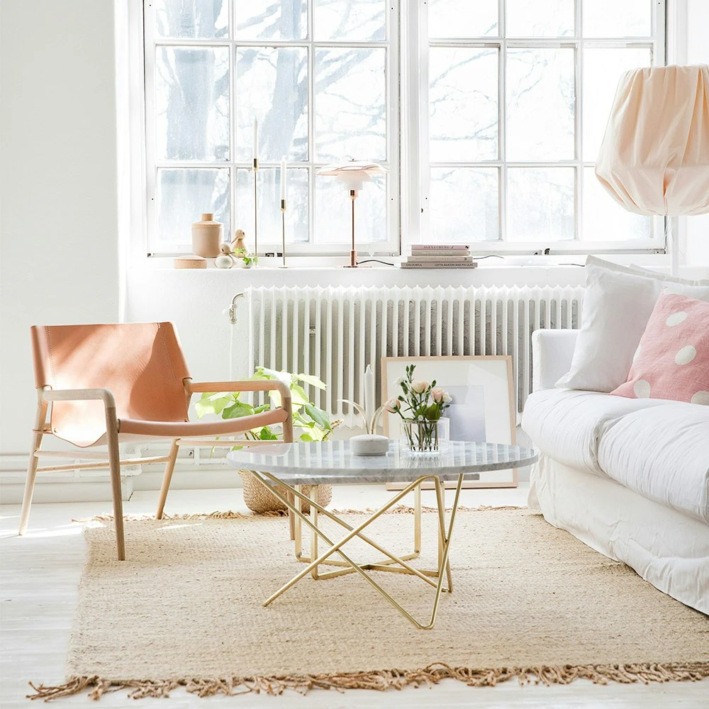 OX Denmarq O Coffee Table Ø80 Cm, Brass Frame/Green Marble 3 OX Denmarq O Coffee Table Ø80 Cm, Brass Frame/Green Marble - Image 3