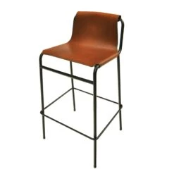 OX Denmarq September Bar Stool, Cognac Leather