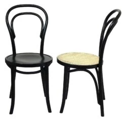 No 14 Café Chair, Black/Veneer Seat -Maze Furni Shop paged no 14 cafe chair black 2